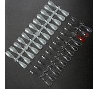C12rtive Pack of 480 Nail Colour Display Tips, Almond Shaped,Artificial Acrylic Nail Tips for Gel and Normal Polish, Durable, Easy to Colour (Clear)