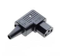 C13 Rewireable IEC Connector, 10A Right Angle - IEC320-C13 Connectors 3 Terminals Female Power Adapter Connector Pins Inline Plug Socket