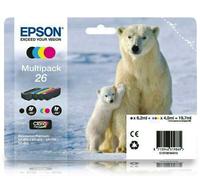 C13T26164010 Set of 4 Epson 26 Polar Bear Series Genuine Ink Cartridges T2616