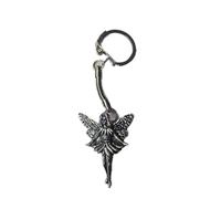C14 Standing Fairy made of fine English Pewter on a snake keyring Handmade with prideindetails gift packed handmade in sheffield