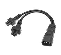 C14 to C5 Y Splitter Power Plug Cord YACSEJAO 10A/250V IEC 320 C14 Male to 2*C5 Female Laptop Power Splitter Cable(1FT/30CM)