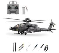 C170 1/48 Scale Brushless Motor RC Helicopter for Adults, 2.4G 6CH Flybarless RC Aircraft with One-Key Inverted Flight & Optical Flow Positioning,Gray,1 Battery