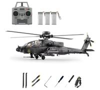 C170 1/48 Scale Brushless Motor RC Helicopter for Adults, 2.4G 6CH Flybarless RC Aircraft with One-Key Inverted Flight & Optical Flow Positioning,Gray,3 Battery
