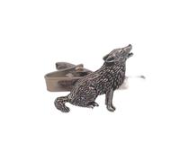 C18 Wolf English Pewter emblem on a Tie Clip 4cm Handmade in sheffield comes with PrideInDetails gift box