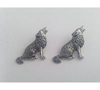 C18 Wolf Fine English Pewter Cufflinks Handmade In Sheffield