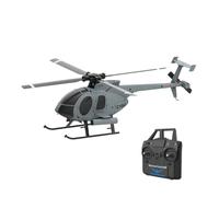 C184 1/48 Scale 120 Class MD500 RC Helicopter, 2.4G 4CH Single Rotor Flybarless Aircraft, Altitude Hold Optical Flow Positioning One Key Takeoff and Landing, with Hardpoint (Grey/RTF Version)