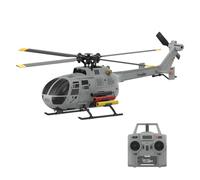 C186S BO105 Remote Control Helicopter, Single-Rotor Flybarless RC Helicopter with Optical Flow Positioning, Barometric Altitude Hold, One-Key TOL & Missile Mounting Rack, 6CH Flying Model (RTF)