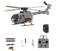 C186S BO105 Remote Controlled Helicopter, 2.4G 6-Channel Flybarless RC Helicopter with Gyro, Altitude Hold, Optical Flow Positioning, Start with One Button, RC Planes Gift for Adults - RTF