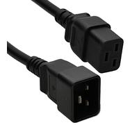 C19 Plug to C20 Socket Server/UPS Extension Cable 16A 250V 1.5m Black [1.5 metres]