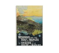 C1925 Vesuvius And The Gulf of Naples Italy Vintage Illustrated Travel Poster Canvas Poster Wall Art Picture Prints Hanging Photo Decor Home Posters Artworks 08x12inch(20x30cm)