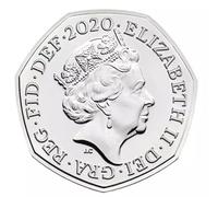 C1BLY's 1 x UNCIRCULATED 2020 Queen Elizabeth II 50p Coin, Royal Shield Of Arms, Royal Mint, Uncirculated taken from Heat Sealed Bag