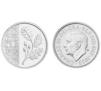 C1BLY's 1 x UNCIRCULATED 2023 King Charles III Oak Tree Design 5p Coin, Royal Mint, Uncirculated taken from Heat Sealed Bag