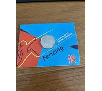 C1BLY's 2012 London Sports Collection Fencing 50p Uncirculated 2011 Dated Commemorative Coin, Royal Mint Presentation Card