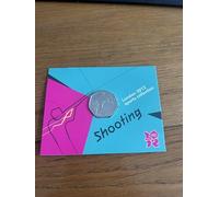 C1BLY's 2012 London Sports Collection Shooting 50p Uncirculated 2011 Dated Commemorative Coin, Royal Mint Presentation Card