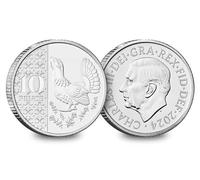 C1BLY'S 2024 King Charles III 10p Caipercaillie Commemorative Coin, Royal Mint, Brilliant Uncirculated, Sealed