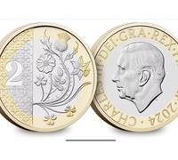 C1BLY's 2024 King Charles III £2 Flowers Commemorative Coin, Royal Mint Brilliant Uncirculated, Sealed
