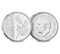 C1BLY'S 2024 King Charles III 5p Commemorative Coin, Oak Tree Design, Royal Mint, Brilliant Uncirculated