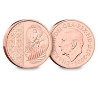 C1BLY's 2024 King Charles III Commemorative 1p Coin, Dormouse Design, Royal Mint, Brilliant Uncirculated