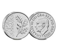 C1BLY'S 2025 King Charles III 5p Commemorative Coin, Oak Tree Design, Royal Mint, Brilliant Uncirculated