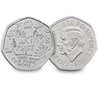 C1BLY's 2026 King Charles III Commemorative 50p Coin, 50th Anniversary of the King's Trust, Royal Mint Uncirculated