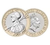 C1BLY's Not Issued For Circulation Royal Mint Queen Elizabeth ii Commemorative Royal Mint 2021 Britannia £2 Coin, Brilliant Uncirculated, Sealed