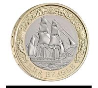 C1BLY's Royal Mint King Charles III £2 Commemorative Coin, 200th Anniversary Charles Darwin's HMS Beagle Royal Navy Survey Ship, Uncirculated, 2026
