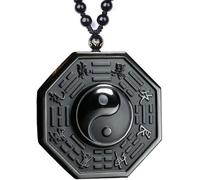 c1lint7785631 Natural Obsidian Necklace Lucky Amulet Protection Pendant with Dragon Phoenix Wolf Head Buddha Guanyin Kwan Yin A Certified Obsidian Women's Necklaces Men's Necklaces, NO, Obsidian, No