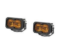C2 2.0 SAE Yellow Sport Standard LED Pod (pair), SAE Fog/Wide w/Amber Backlight