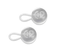 C2 2Pcs Medium Shirt Collar Button Extenders - White - 20L | Adds up to 2.25cm/0.89in, with 12.7mm/0.5in Diameter Buttons, no-sew elastic