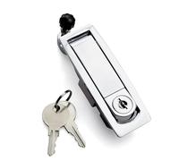 C2-35 Hardware Compression Latch Lock Zinc Alloy Flush Lever Latch Adjustable 1Pcs(Silver with Lock)