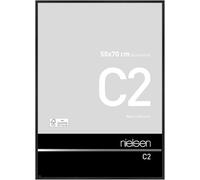 C2 Black 'Soft Look' 50 x 70 cm | Aluminium poster frame in portrait and landscape format for hanging, brushed black, real glass