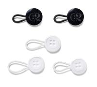 C2 Elastic Shirt Collar Extenders - 5 Pack Neck Button Expander - Non-Metal Button Extender Dress Shirt - Black and White, White and Black, Large 20L