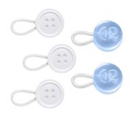 C2 Quality Elastic Shirt Collar Button Extenders - 5 Pack - light sky Blue - Multiple Sizes: Small (can be use for Cufflinks), Regular, and Large, Polyester resin