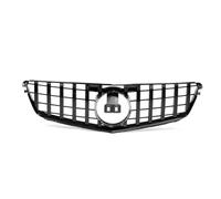 C200 C250 C300 GT Style Silver/Black Grill Front Grille Car Upper Bumper Hood Mesh Grid Compatible for Mercedes Benz C Class W204 2008-2014(Black)