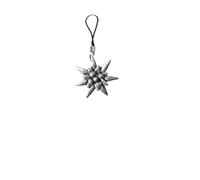 C21 Small Edelweiss English Pewter Emblem Mobile Phone Charm, 4cm Cord, Gift Packed