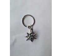 C21 Small Edelweiss made of fine English Pewter on a split ring key-ring Handmade with prideindetails gift packed handmade in sheffield