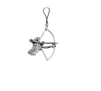 C23 Archer Bowman English Pewter Emblem Mobile Phone Charm, 4cm Cord, Gift Packed