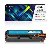 C230 235 Black Yellow Cyan Magenta Toner Cartridge Compatible Replacement for Xerox C235 C230 C235DNI C230DNI C235/DNI C230/DNI Colour Laser Printer, No Chip(Size:1500Page,Color:Cyan)
