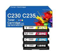 C230 Black Toner Cartridge Replacement for XEROX C230 C235 Toner Works for XEROX C230 C235 Printers Not Chip,C230-4Color