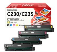 C230 C235 Toner Cartridge Replacement for Xerox C235 C230 | 4-Color Combo Pack - 006R04383 006R04384 006R04385 006R04386 for C230 C230DNI C235 C235DNI Printers(with Chip)