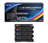 C230 C235 Toner Cartridge with Chip Compatible for Xerox C230/C235 006R04384 006R04383 006R04385 006R04386 High Yield 1500pages Work with C235 C235DNI C230 C230DNI Printers