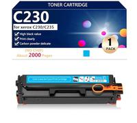 C230/C235 Toner Cartridges Replacement High Capacity 2000 Pages for Xerox C230 C235 Printer 006R04391 006R04392 006R04393 006R04394 (With Chip/No Chip),Cyan-No Chip