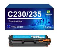 C230 Toner Cartridge Replacement For Xerox C230 C235, With Chip | 006R04383 006R04384 006R04385 006R04386 toner cartridges compatible for Xerox C230 C235 printer, 1500 pages,Cyan-1 Pack