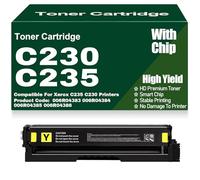 C230 Toner Cartridges for Xerox, 006R04383 006R04384 006R04385 006R04386 Compatible for Xerox C235 C230 Printers with Chip High Yield Work,Yellow-C230