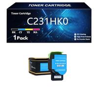 C231HK0 C231HC0 C231HM0 C231HY0 Toner Cartridge High Yield Replacement Compatible for Lexmark Color Laser MFP C2425 C2535 MC2325 MC2425 MC2535 MC2640 Printer,C-1 pcs