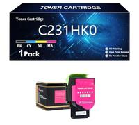 C231HK0 C231HC0 C231HM0 C231HY0 Toner Cartridge High Yield Replacement Compatible for Lexmark Color Laser MFP C2425 C2535 MC2325 MC2425 MC2535 MC2640 Printer,M-1 pcs