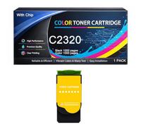 C2320 Toner Cartridge with Chip Compatible for Lexmark C2320K0 C2320C0 C2320M0 C2320Y0 High Yield Work with C2325 C2425 C2535 C2640 MC2325 MC2425 MC2535 MC2640 Printers