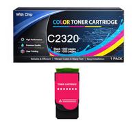 C2320 Toner Cartridge with Chip Compatible for Lexmark C2320K0 C2320C0 C2320M0 C2320Y0 High Yield Work with C2325 C2425 C2535 C2640 MC2325 MC2425 MC2535 MC2640 Printers