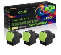 C2325 Compatible for Lexmark Toner Cartridge with Chip C2325 C2425 C2535 MC2325 MC2425 MC2535 Printers (3 Pack Black)