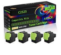 C2325 Compatible for Lexmark Toner Cartridge with Chip C2325 C2425 C2535 MC2325 MC2425 MC2535 Printers (4 Pack Black)